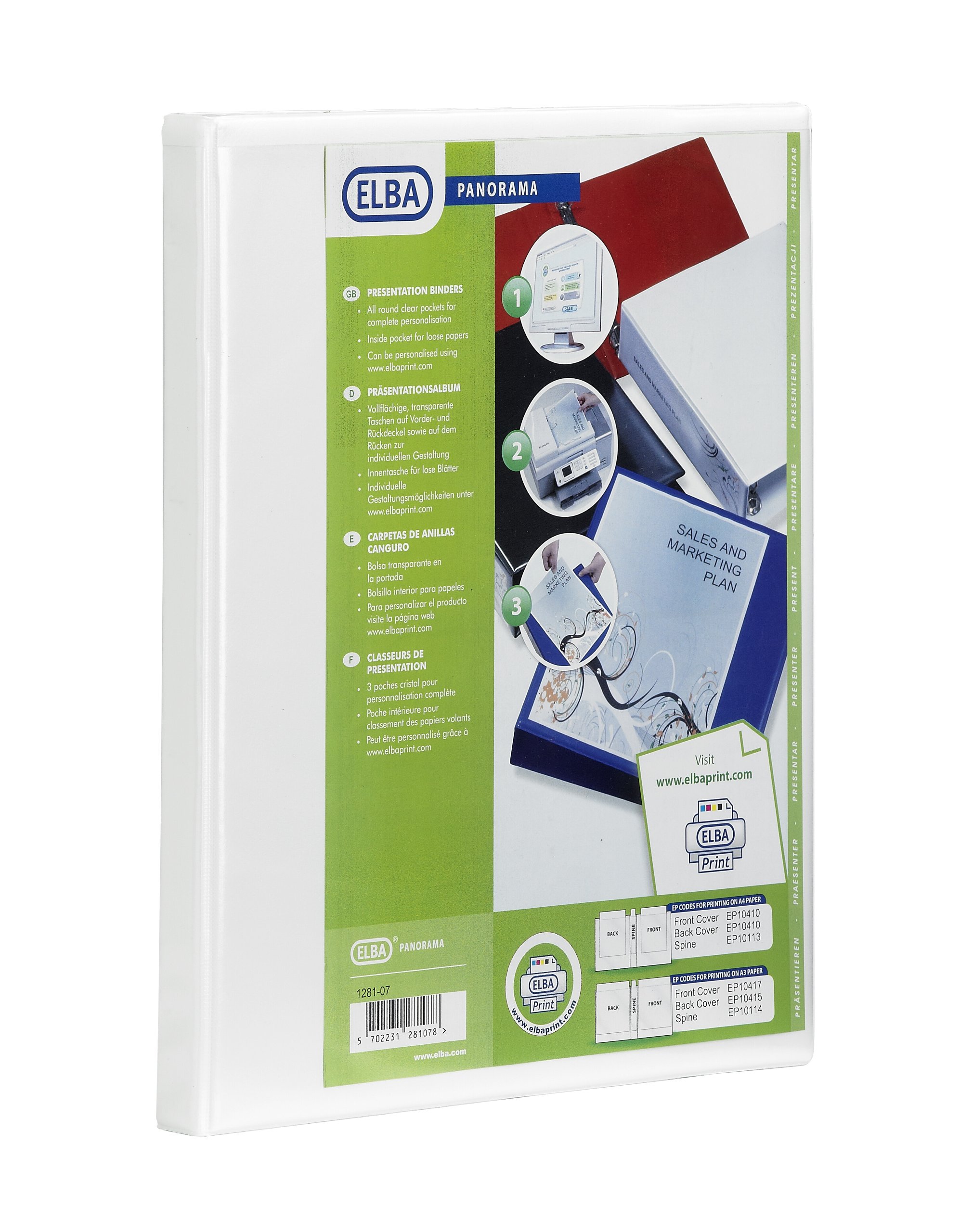 Emgee Presentation Ring Binder PVC 2 D-Ring 40mm Capacity A4 White Ref 560315 [Pack of 6]