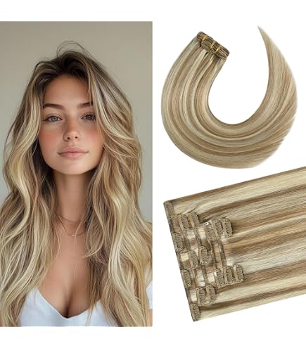Amazon.com : 12 Inch Clip-in Hair Extensions Remy Human Hair  display picture 1