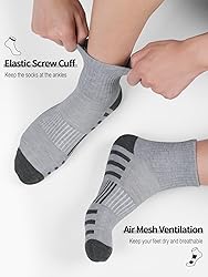 Airacker Athletic Quarter Socks with Cushion