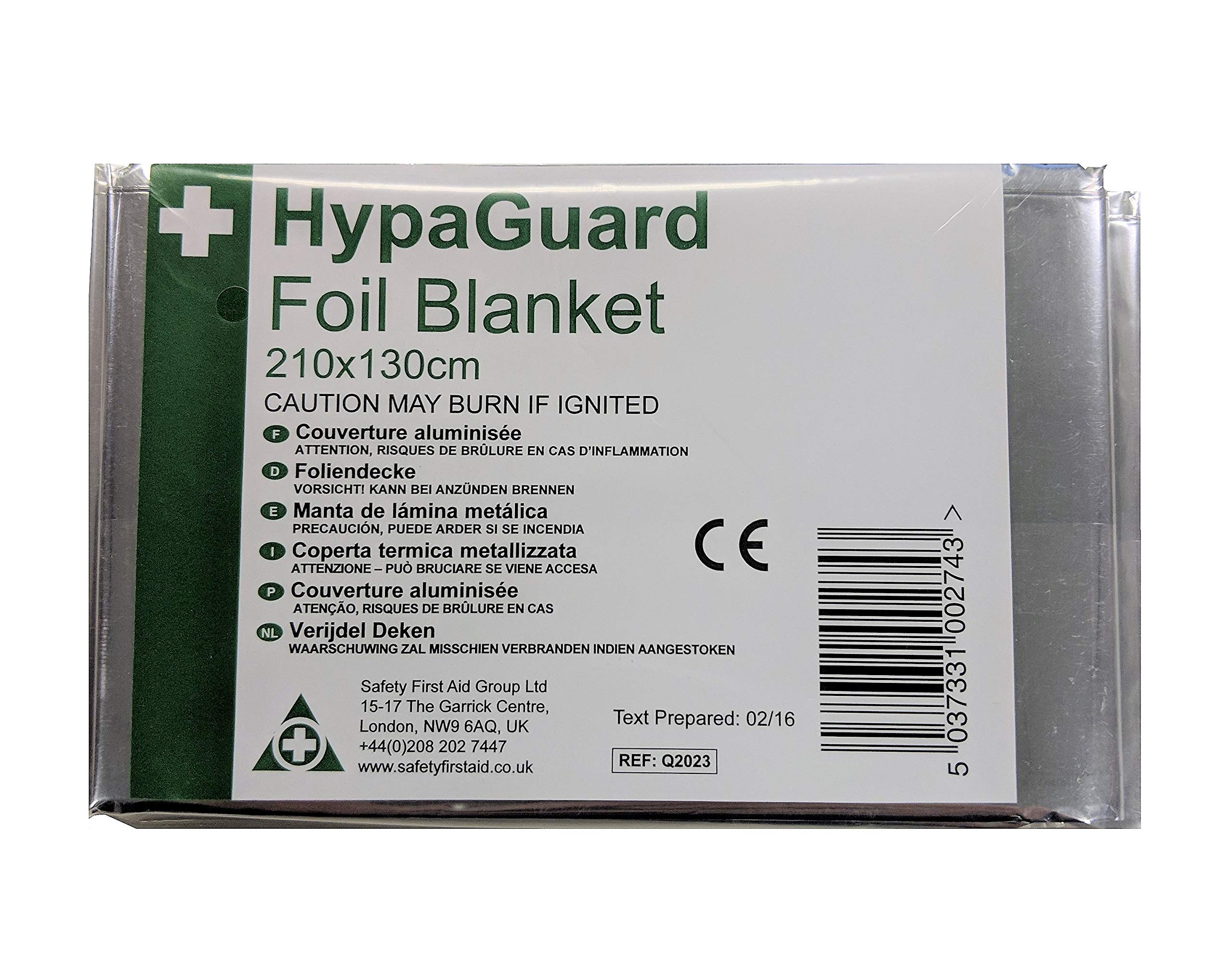Safety First Aid Group Group HypaGuard Foil Blanket, (210 x 130 cm)