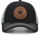 Chilltreads World's Best Grandpa Trucker Hat, Adjustable Grandfather Mesh Snapback Baseball Cap for Men Black