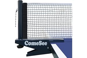 Comesee Professional Ping Pong Net Clip on Easy, Table Tennis Net and Post Set with Spring Activated Clamp, Thick Base Grip, Precision Tension Height Adjustment (Navy)