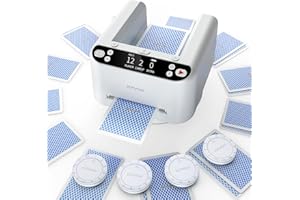 KPAW Automatic Card Dealer Machine Rotating 360 for Playing Cards 2/1/4 Decks USB Rechargeable Card Dealing Machine,Connect 4 Wireless Remotes for Texas Holdem Uno Card Game