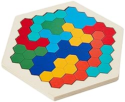 Coogam Wooden Hexagon Puzzle for Kid Adults - Shape