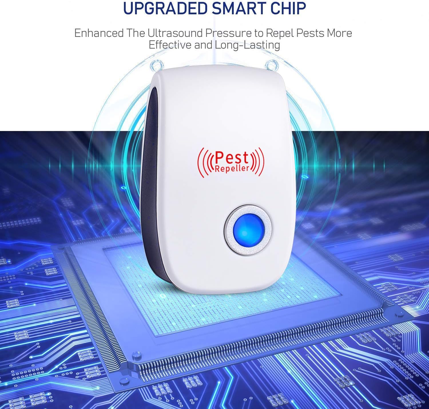 WahooArt Ultrasonic Pest Repeller 6 Pack, 2020 Upgraded Electronic Pest Repellent Plug in Indoor Pest Control for Insects, Mosquito, Mouse, Cockroaches, Rats, Bug, Spider, Ant, Human and Pet Safe : Garden & Outdoor