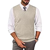 COOFANDY Men's Sleeveless Sweater Vest V-Neck Solid Cotton Pullover | V Neck Design, Slim Fit, Sleeveless, Ribbed Hem, Anti-pilling, Comfortable，Stretch, Fall and Winter