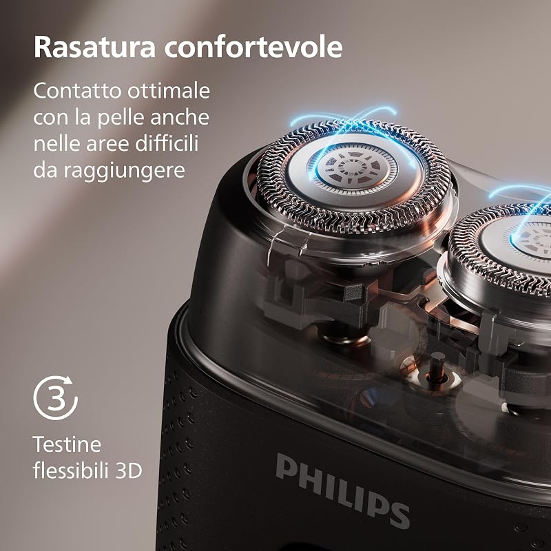 Shaver Serie 500 - rasoio elettrico compatto, sistema Lift & Cut, lame SteelPrecision, testine flessibili 3D, rasatura Wet & Dry, custodia e blocco da viaggio, copritestina magnetico, S595/05