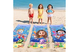 callie Personalized Cartoon Character Beach Towel for Kids, Custom Name Quick Dry Soft Microfiber Bath Pool Towel, Cute Divin