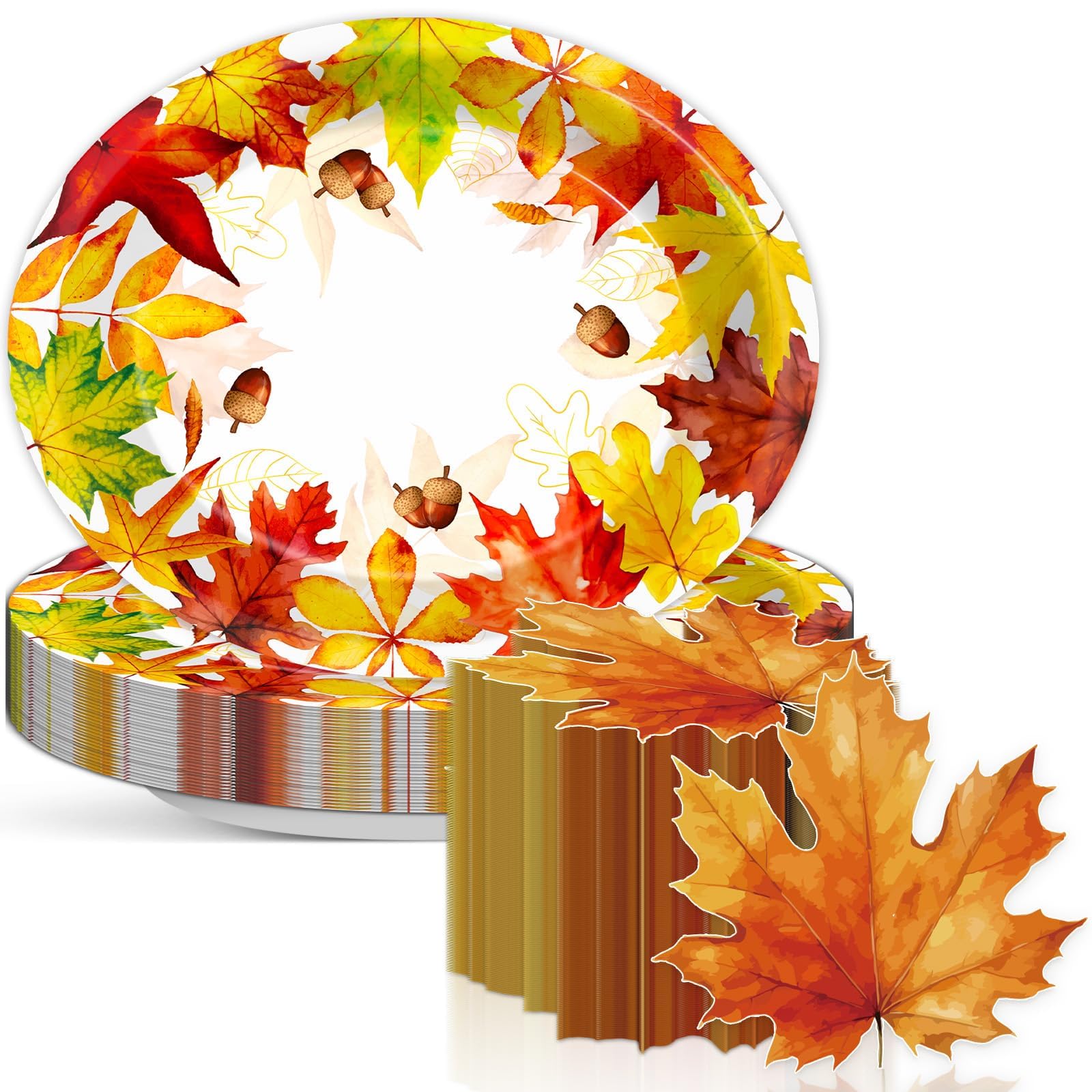 Photo 1 of * only comes with five plates *
Oitnlaughter 50Pcs Thanksgiving Oval Plates and Napkins 9"X11" Fall Paper Plates Maple Leaf Napkins Heavy-Duty Autumn Dinnerware Disposable Sets for Holiday Harvest Thanksgiving Party Decorations