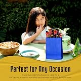 Thepaperbagstore 10 Blue Small Paper Party Bags With Handles 18x22x8cm view 7