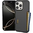 Smartish® iPhone 16 Pro Wallet Case - Wallet Slayer Vol. 1 [Slim + Protective] Credit Card Holder - Drop Tested Hidden Flip Card Slot Cover Compatible with Apple iPhone 16 Pro - Black Tie Affair