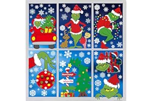 RMMDO Christmas Window Clings 8 Sheets Christmas Window Stickers Double Sided Christmas Window Decals Decorations for Home School Office Glass Window
