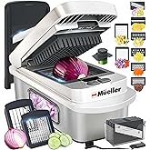 Mueller Pro-Series 10-in-1, 8 Blade Stainless Steel Multi Vegetable Chopper And Mandoline Slicer, Kitchen Accessories and Ess