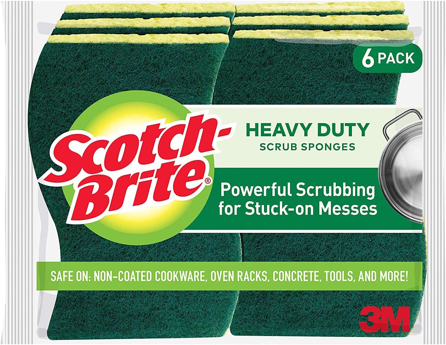 3M Scotch-Brite Heavy-Duty Scrub Sponge 6 ea