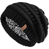 FURTALK Winter Beanie Hat for Women Satin Lined Cable Knit Chunky Slouchy Beanies Skull Warm Cap
