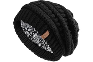 FURTALK Winter Beanie Hat for Women Satin Lined Cable Knit Chunky Slouchy Beanies Skull Warm Cap