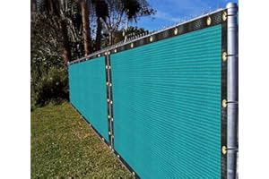 IFENCE VIEW Ifenceview 8'x3' to 8'x50' Turquoise Green Shade Cloth Fence Privacy Screen Fence Cover Mesh Net for Construction Site Yard Driveway Garden Pergola Gazebos Canopy Awning 165 GSM UV Protection (8'x50')