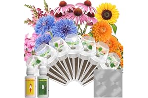 LYKOCLEAN Flower Seed Pods for Ahopegarden, iDOO MUFGA Hydroponics Growing System Indoor Gardening, 400+ Seeds, Dwarf Sunflower Bambino, French Marigold, Dahlia, Dwarf Petunia(7-Pods)