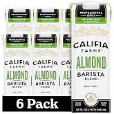 Califia Farms - Unsweetened Almond Barista Blend Almond Milk, 32 Oz (Pack Of 6), Shelf Stable, Dairy Free, Plant Based, Vegan, Gluten Free, Non GMO, Sugar Free, Milk Frother, Creamer