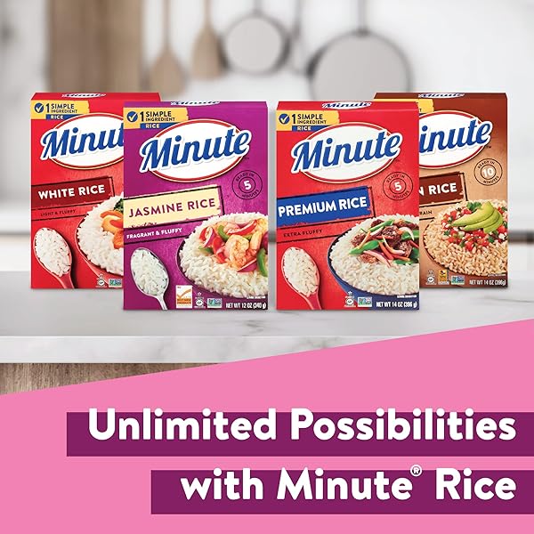 MINUTE JASMINE RICE, INSTANT JASMINE RICE FOR QUICK DINNER MEALS, 12 OUNCE BOX