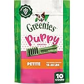 Greenies Veterinarian-Recommended Natural Dental Puppy Treats Petite Size, Dental Treats for Dogs, 6 oz. Pack, 10 Count