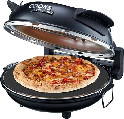 Cooks Professional Electric Pizza Oven 1200W with Stone Base 31cm Grey