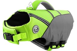 Mklhgty Dog Life Jacket, Reflective & Adjustable Dog Life Vest for Swimming & Boating, Ripstop Pet Safety Vest with Rescue Handle, High Buoyancy Dog Life Preserver for Small Medium Large Dogs