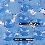 WELTRXE Bath Mat Non Slip Anti Mould 69 x 36 cm Blue Pebble PVC view 3