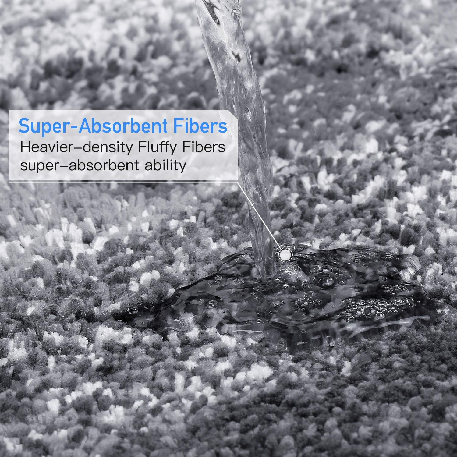 KMAT Bathroom Rugs Bath Mat 20x32 In,Luxury Soft Shaggy Microfiber Shower Rug, Machine Washable Throw Rugs Non Slip Absorbent Plush Floor Mats Runner Carpet for Bath Tub Shower Bathroom(Gradient Grey): Home & Kitchen