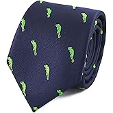 MENDEPOT Animal Pattern Necktie With Gift Box Sea Animal Pattern Tie Father's Day Birthday Gift Tie