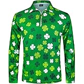 CLOFANWIN Men's Novelty Long Sleeve Golf Polo Shirts Outfits