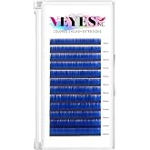 VEYES INC Colored Lash Extensions 03 05 07 15 C/D Curl 8-16mm Mixed Length Tray, Premium Individual Silk Eyelashes, Professional Supplies for Lash Techs (Blue 0.07 C 8-16mm)