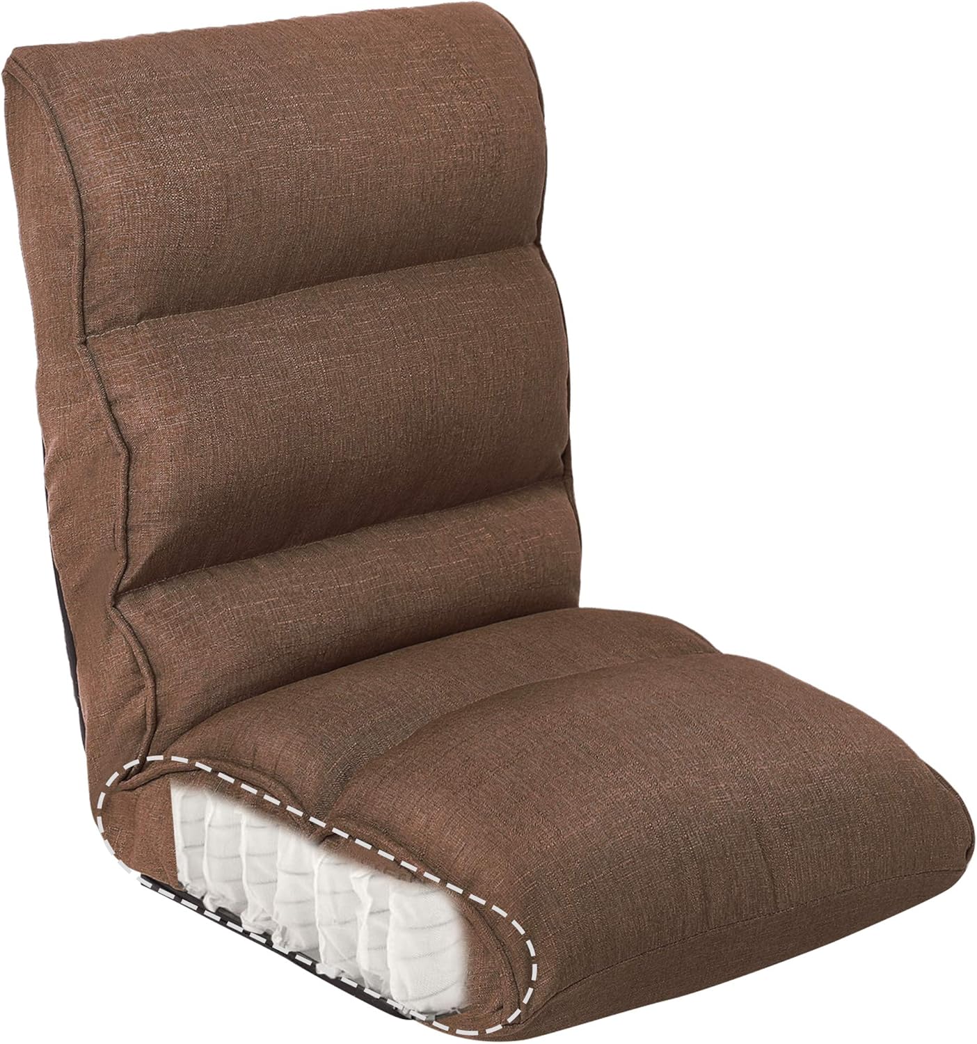 Amazon Wlive 座椅子 ポケットコイル ソファーベッド 背もたれ ハイバック 高反発 フロアチェア 日本製ギア 42段階調整 ヘタリにくい リクライニング 幅53cm ブラウン Alsf609br 座椅子 オンライン通販
