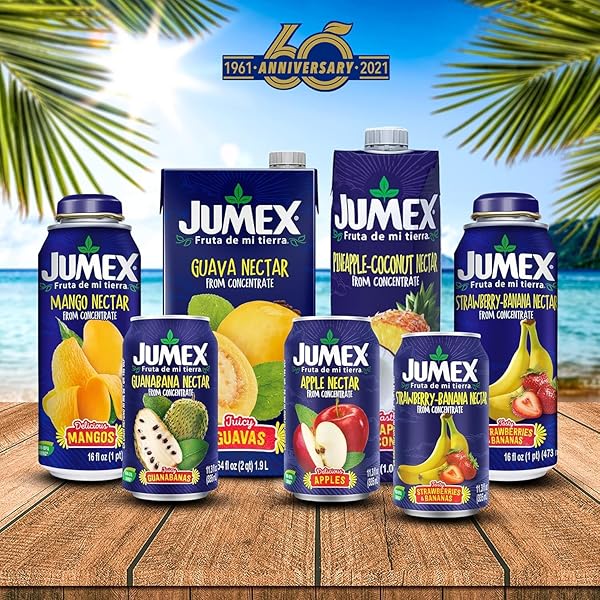 JUMEX STRAWBERRY BANANA NECTAR JUICE – MADE WITH FRESH FRUIT PUREE – TROPICAL FRUIT JUICE CONCENTRATE FOR SMOOTHIE MIX, COCKTAIL MIXERS, KIDS DRINKS & MEXICAN BEVERAGES – 32.4OZ, 1 PACK CARTON