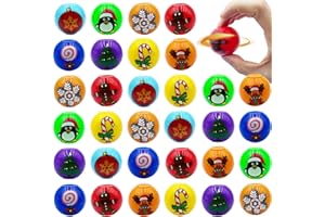 MCHOCHY 32 Pcs Christmas Mini Fidget Spinners Ball Toys for Boys Girls Christmas Stocking Stuffers Christmas Party Favors Gifts for Kids Adults