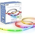 Feit Electric Smart Light Strip 16FT, Ultrathin RGBW Color Chasing LED Light Strip, 2.4GHz Wi-Fi Enabled, Works with Alexa and Google Home Assistant, Remote Control, (192in x 0.4in) TAPE192/CHASE/AG