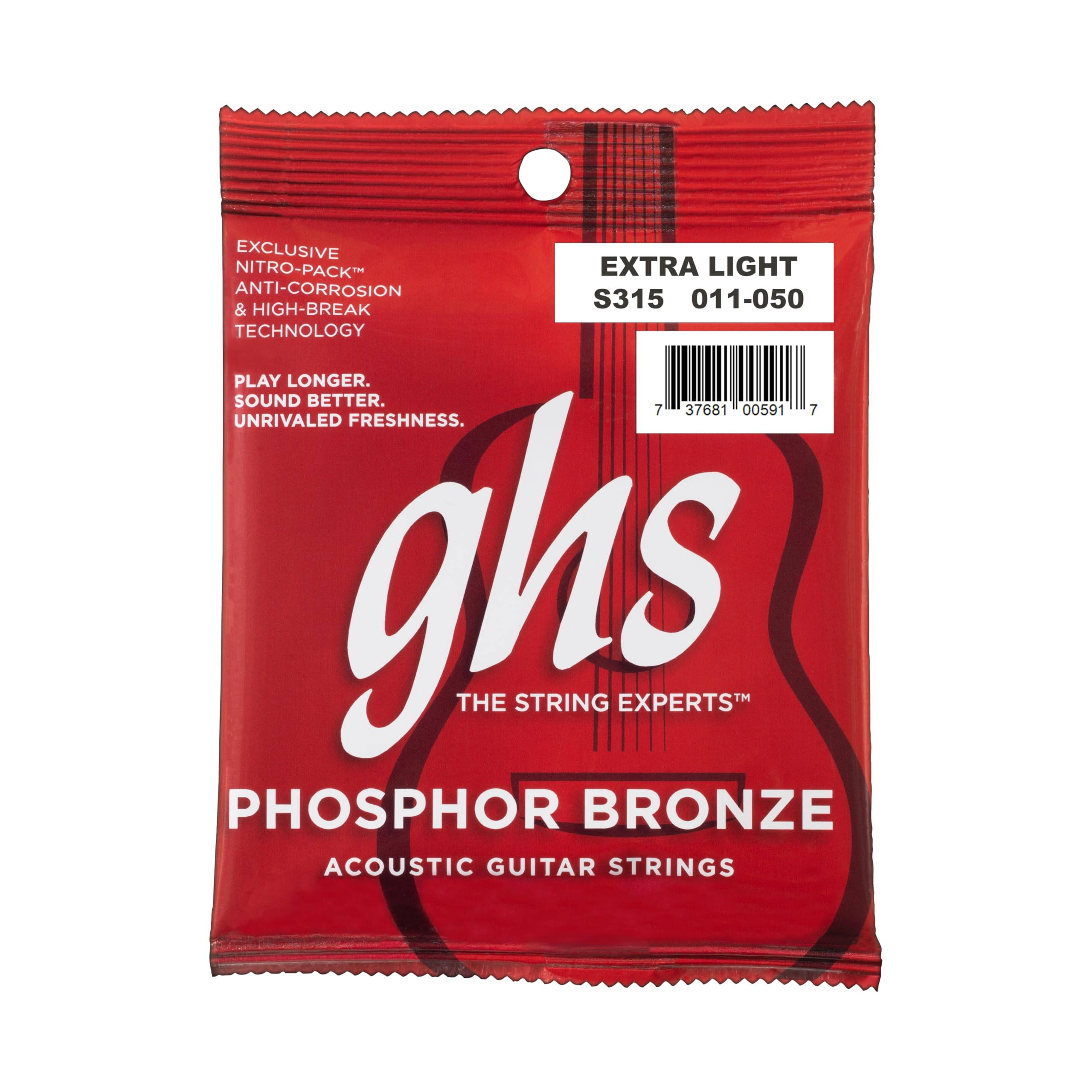 GHS S315 11 - 50 Extra Light Phosphor Bronze Acoustic String Set
