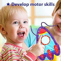 KRAFUN Preschool Beginner First Lacing Card Kit for