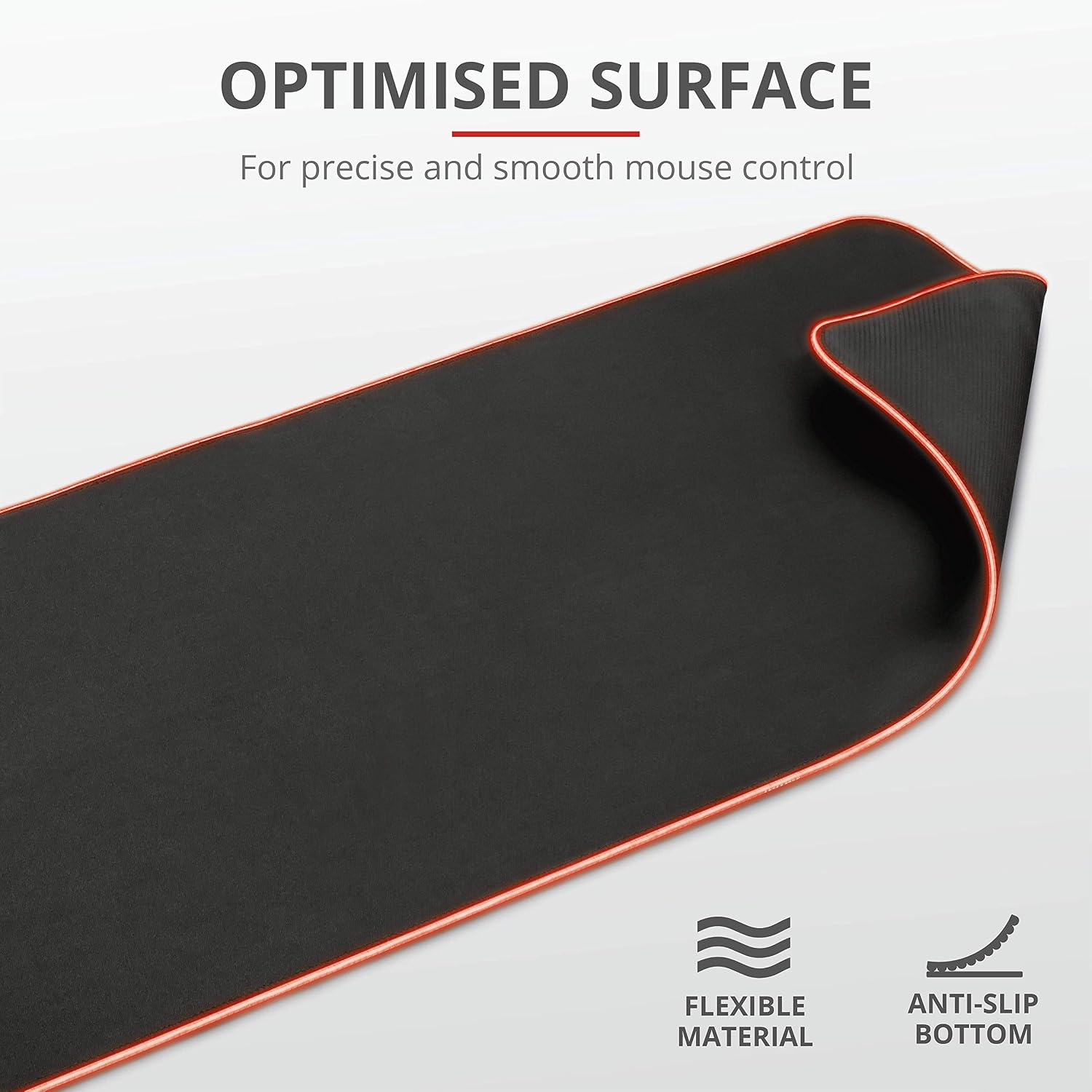 GXTrust 764 Glide Flex Gaming Mousepad, XXL Desk Mat 30x93cm with RGB LED Illuminated Edges, Optimised Surface Texture - Image 5