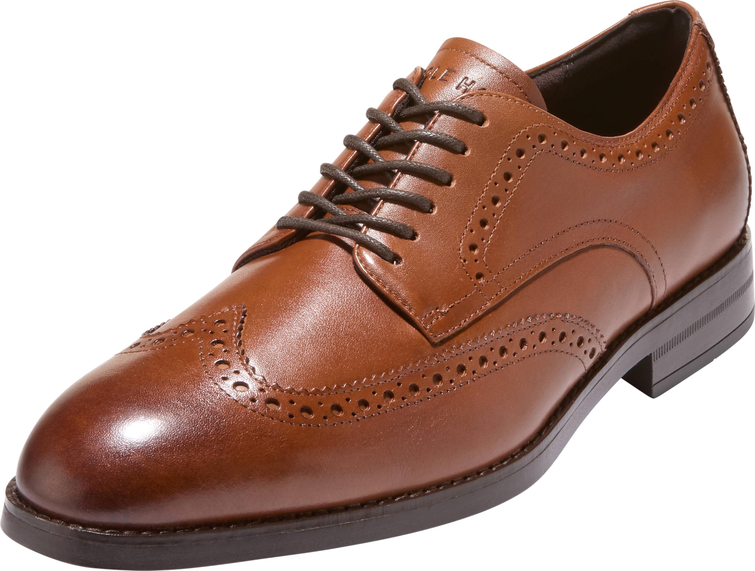 Cole Haan Men’s Harmon Grand Wingtip Oxfords, British Tan/Dark Brown Water Proof, 7.5-W US