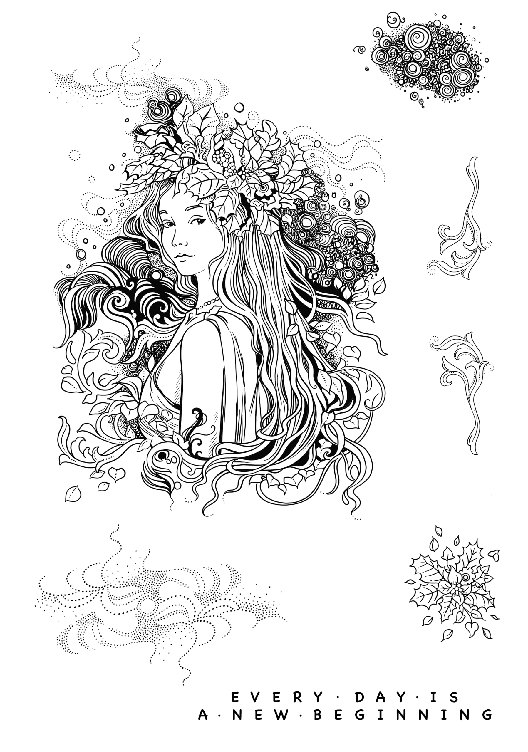 KatKin Krafts Clear Stamp Set-Mother Nature, 6 x 8 ins