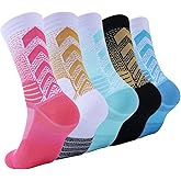 Speum Basketball Socks for Men,Performance Cushioned Men's Athletic Crew Socks with Arch Compression for Cycling Basketball