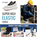 TYGA STORE 20 Pieces Waterproof Reusable Shoe Covers Heavy Duty Non-Slip White view 6