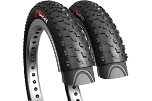 Fincci Pair 26x4.0 Fat Bike Tires - Foldable 26 inch Bike Tires with Wear-Resistant Compound,100-559, Fat Tire with Durable Tread Design for Mountain, Hybrid, Dirt Bike, Street Tires for Ebike, 30 TPI