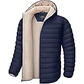 MAGNIVIT Men's Puffer Jacket with Hood Water Resistant Windproof Fleece Sherpa Lined Winter Coat Insulated Down Jackets