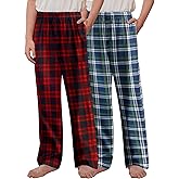 Arshiner Boys Pajama Pants 2 Pack Soft Plaid Sleepwear Kids Lounge PJ Bottoms with Pockets
