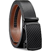 BOSTANTEN Men's Belt, Ratchet Belts for Men Leather Dress Casual with Adjustable Buckle, Cut for Fit