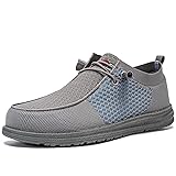 LARNMERN Slip On Steel Toe Shoes Men Lightweight