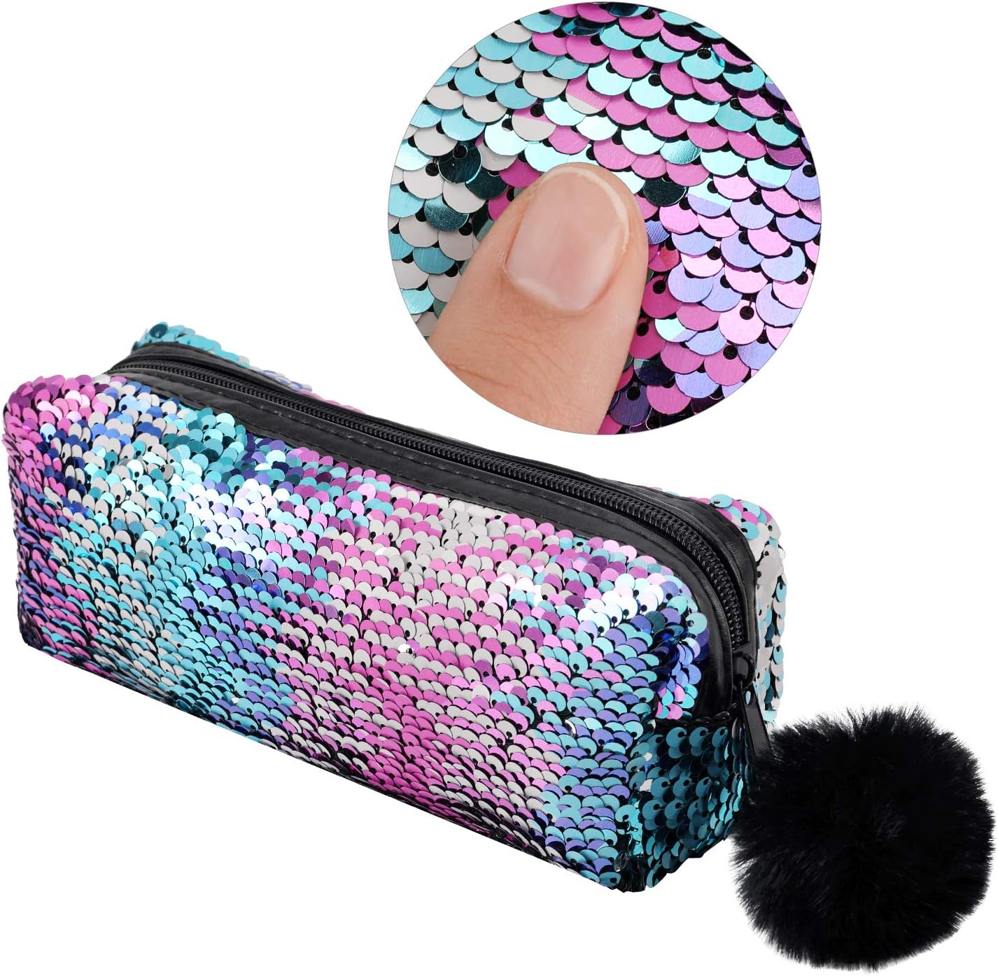 Estuche para Niñas Monedero de Maquillaje Cosmético con Purpurina para