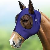 Harrison Howard Super Comfort Stretchy Fly Mask Large Eye Space with UV Protection Soft on Skin with Breathability Navy Blue L Full Size